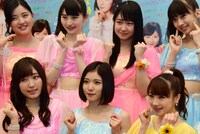 （上段左から）鈴木香音、尾形春水、野中美希、牧野真莉愛。（下段左から）譜久村聖、松岡茉優、石田亜佑美。
