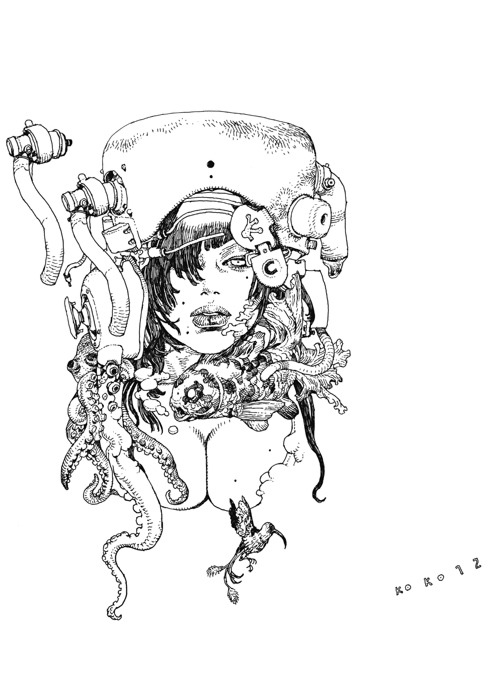 「ココ12年展限定Tシャツ」に使用されているイラストの原画。