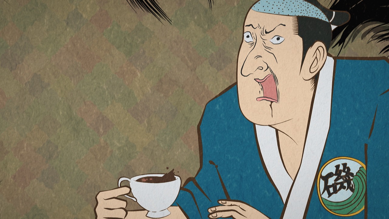 アニメ「磯部磯兵衛物語」より。