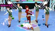 アイドル応援型ライブリズムゲームアプリ「ドリフェス！」のプレイ画面。