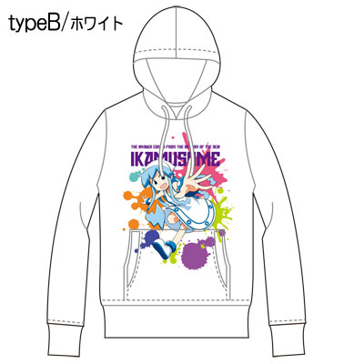「侵略！イカ娘」フルカラープリントプルパーカー typrB/ホワイト