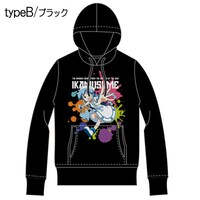 「侵略！イカ娘」フルカラープリントプルパーカー typrB/ブラック