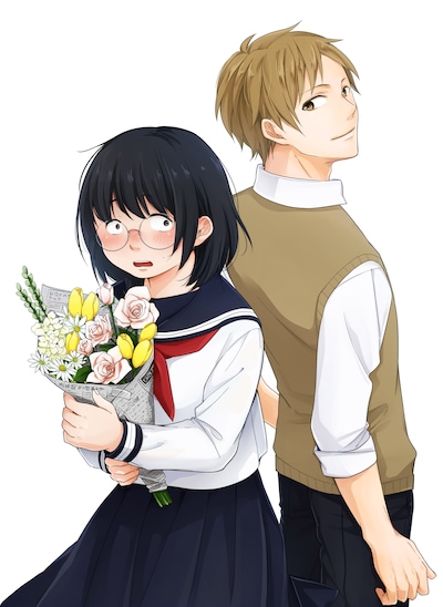 作楽ロクの新連載「ブスに花束を。」カラーカット。