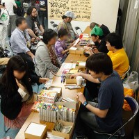 過去の似顔絵ブースの様子。