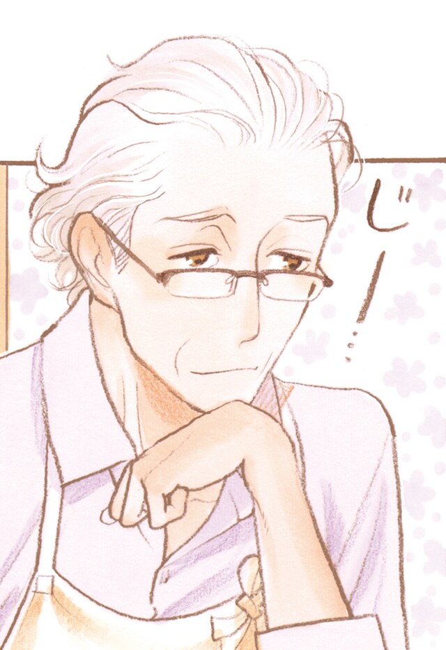 雲田はるこ×福田里香「R先生のおやつ」より、初老メガネのお菓子研究家・R先生。