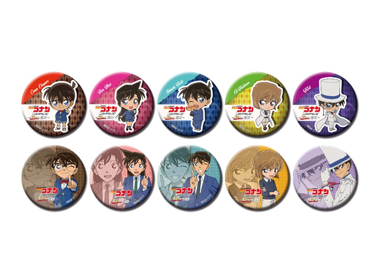 物販される缶バッジ。 - 名探偵コナン×ジョイポリス、コナン登場に岩田