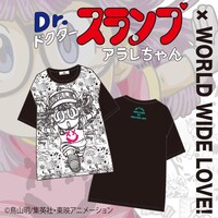 「Dr.スランプ アラレちゃん」とWORLD WIDE LOVE!のコラボTシャツ。