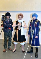 （左から）グレイ・フルバスター役の白又敦、ナツ・ドラグニル役の宮崎秋人、ジェラール・フェルナンデス役の荒木宏文。