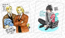 5月号の色紙プレゼント企画には、「はんだくん」のヨシノサツキや、「鋼の錬金術師」の荒川弘ら11組がラインナップされている。(c)Hiromu Arakawa/SQUARE ENIX (c)Yoshino Satsuki/SQUARE ENIX