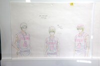アニメ「黒子のバスケ」の原画展示の様子。