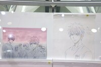 アニメ「黒子のバスケ」の原画展示の様子。