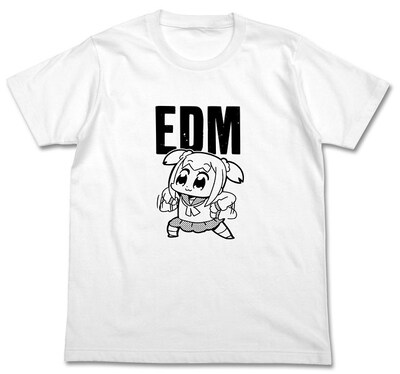 「ポプテピピックEDM Tシャツ」表面。「このTシャツぜったい流行る」というピピ美の声が聞こえてくるようだ。