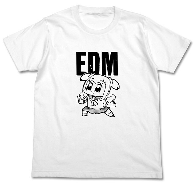 「ポプテピピックEDM Tシャツ」表面。「このTシャツぜったい流行る」というピピ美の声が聞こえてくるようだ。