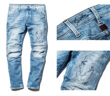 抽選でプレゼントされる、井上三太がイラストを描き込んだデニム。