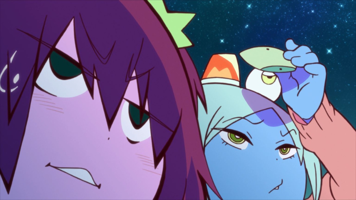 「宇宙パトロールルル子」第4話「ひとりぼっちの空へ」の場面写真。