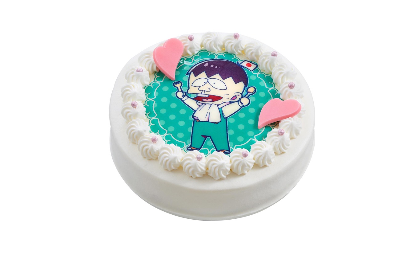 ハタ坊が描かれたキャラクターケーキ。