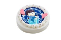 カラ松が描かれたキャラクターケーキ。