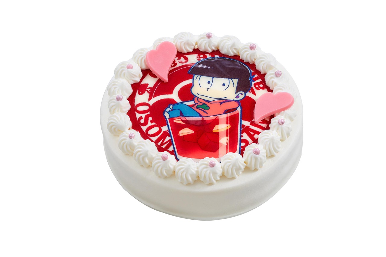 おそ松が描かれたキャラクターケーキ。