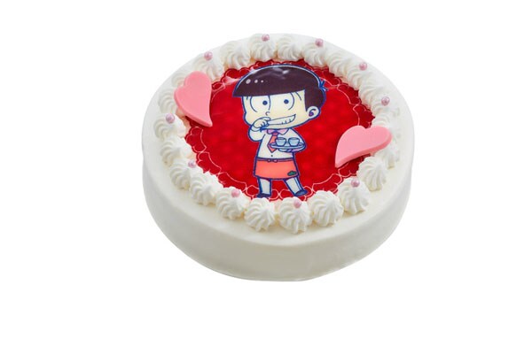 おそ松が描かれたキャラクターケーキ。