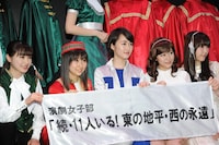 （左から）石田亜佑美、佐藤優樹、工藤遥、小田さくら、譜久村聖。