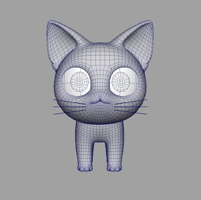 製作中のチーの3DCGモデル。