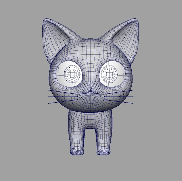 製作中のチーの3DCGモデル。