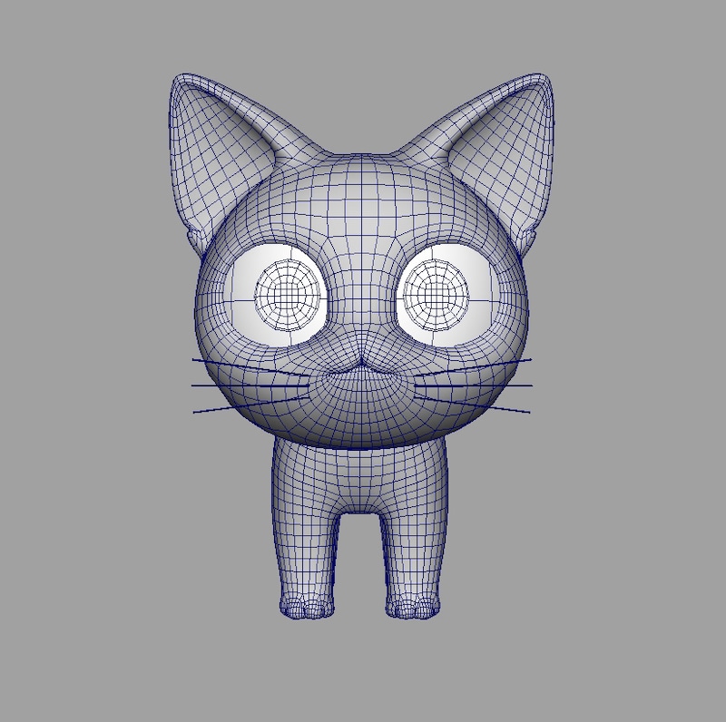 製作中のチーの3DCGモデル。