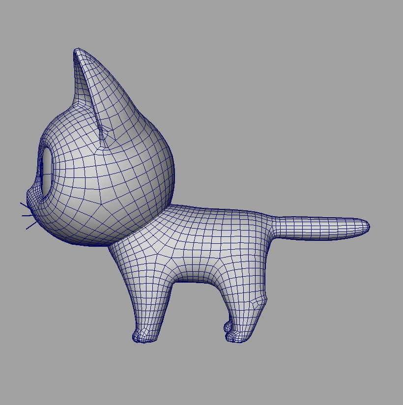 製作中のチーの3DCGモデル。