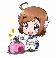 Blu-ray / DVD第1巻初回限定版特典・杉本功描き下ろしSDキャラアクリルキーホルダーの絵柄。