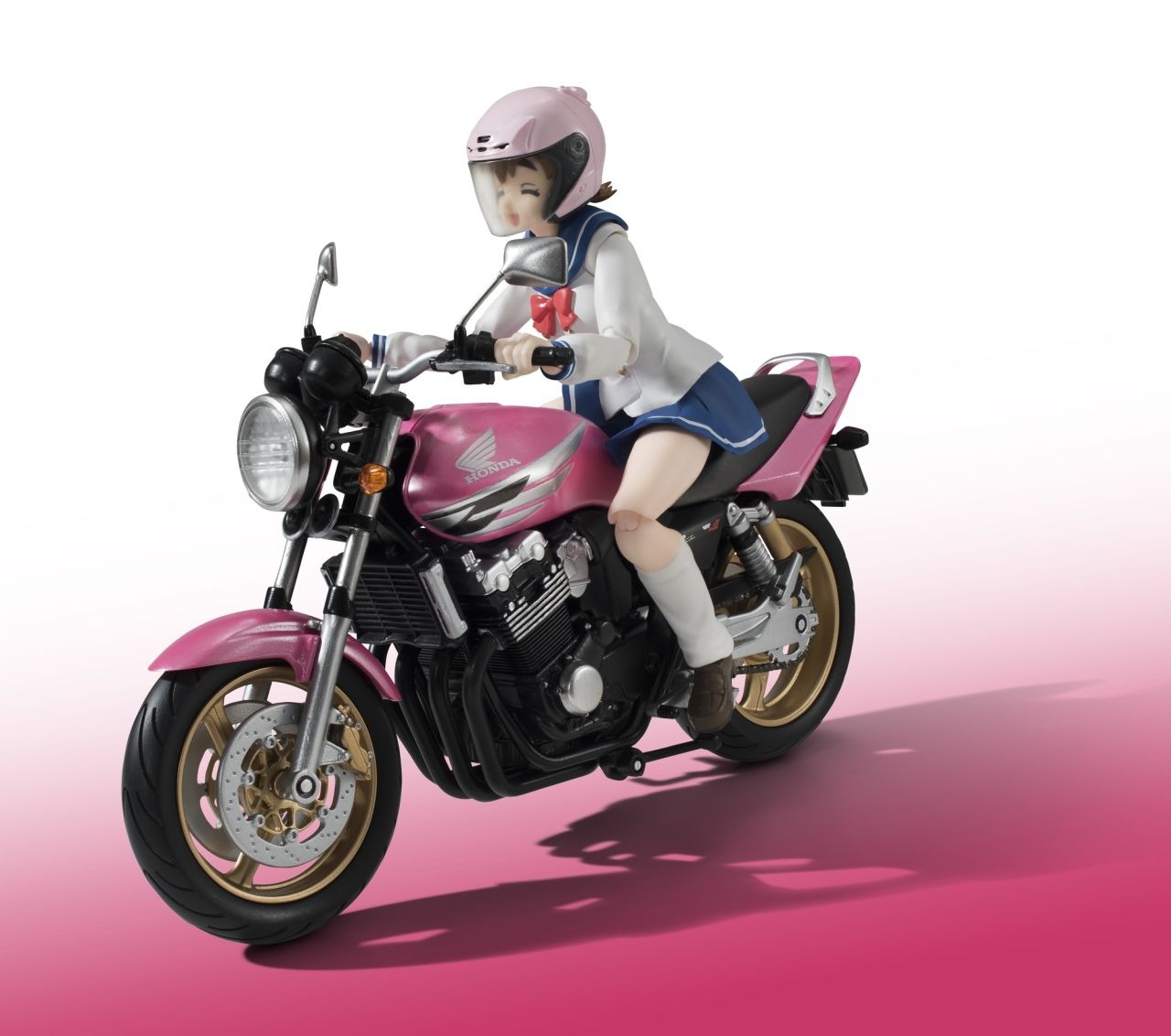 「佐倉羽音（制服）＆CB400 SUPER FOUR」