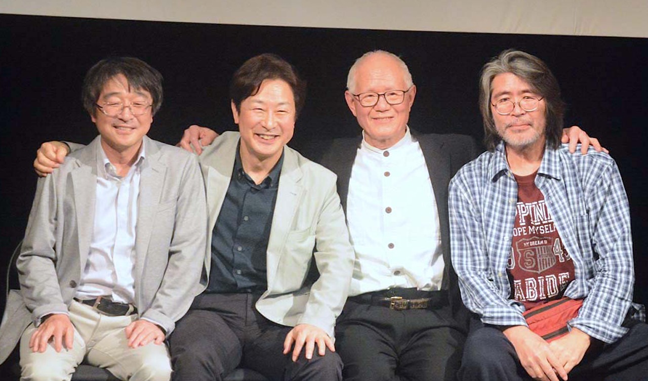 「風のように」完成披露トークイベントの様子。左から石川サブロウ、村上もとか、ちばてつや、川三番地。