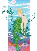 窪之内英策による、若手女優を演じるスカーレット・ヨハンソンのイラスト。