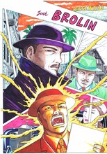 巻来功士による、主役のエディを演じるジョシュ・ブローリンのイラスト。