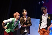 （左から）矢島八雲演じる桜田康介、早川航太演じる嶋田結太、渡邊健太演じる岡田奏。