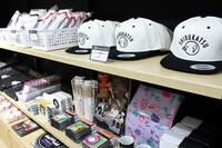 「とんかつDJアゲ太郎」グッズコーナー ※写真は初日5月9日、開店前の状態です。