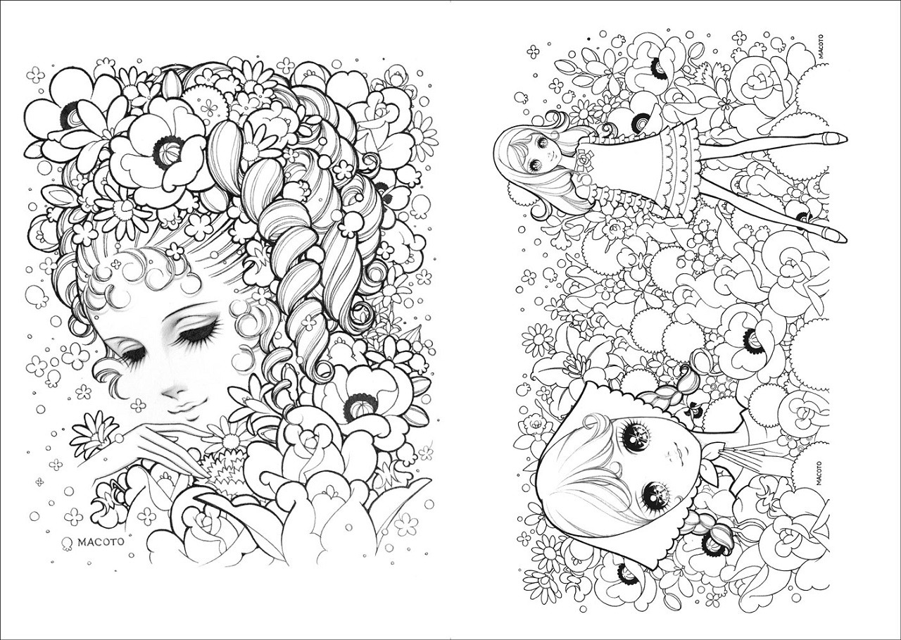 ぬり絵のサンプル。