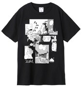 「【岡崎京子】X-girl×KYOKO OKAZAKI COMIC COLLAGE S/S BIG TEE」のブラック。