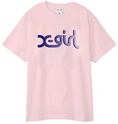 「【岡崎京子】X-girl×KYOKO OKAZAKI SAKAE S/S TEE」ピンクのフロントデザイン。