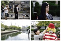 館内に展示される「セトウツミ」メイキング風景パネル。