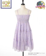 ハニーバンチ ミューチュアルコラボ「美少女戦士セーラームーン」セーラームーンアイテムモチーフ総柄キャミワンピース