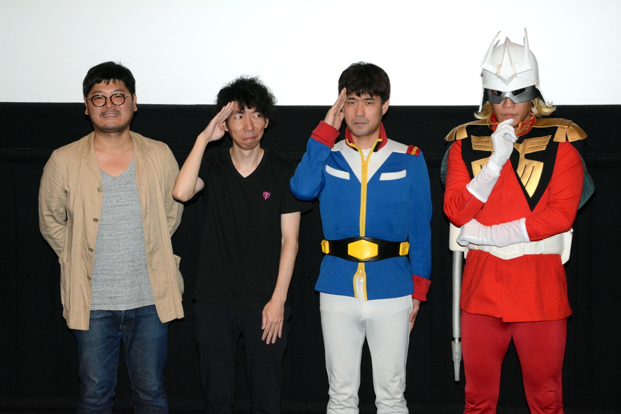 （左から）谷口理プロデューサー、小形尚弘プロデューサー、若井おさむ、ぬまっち。