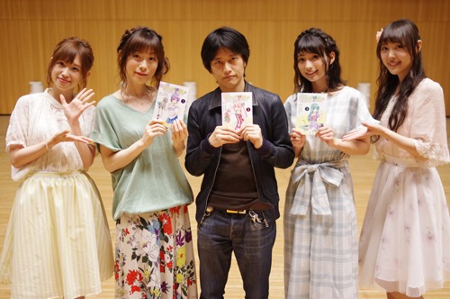 （左から）高橋李依、あさのますみ、畑健二郎、高野麻里佳、長久友紀。