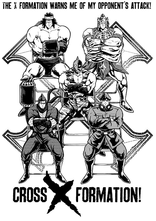 「X（クロス）の陣形Tシャツ」のイラスト。