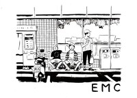 真造圭伍によるEnjoy Music ClubのTシャツデザイン。