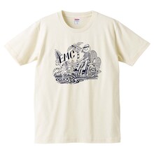 谷口菜津子によるEnjoy Music ClubのTシャツデザイン。