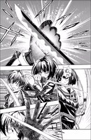 無刀の納村不道が、帯刀する女子と互角に渡り合う様子。