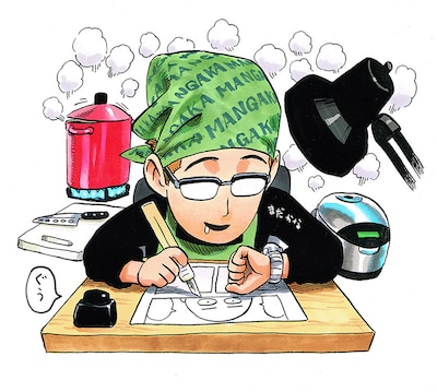 「マンガ家 夜食研究所」のイラスト。(c)村田雄介／講談社