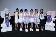 左から八神コウ役の日笠陽子、飯島ゆん役の竹尾歩美、滝本ひふみ役の山口愛、涼風青葉役の高田憂希、篠田はじめ役の戸田めぐみ、遠山りん役の茅野愛衣。茅野は昼の部のみ出演した。