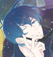 市川けいによるピンナップ「夜空を舞う天使たち」の一部。