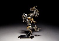 「タケヤ式自在置物『麒麟 鉄錆地調』」